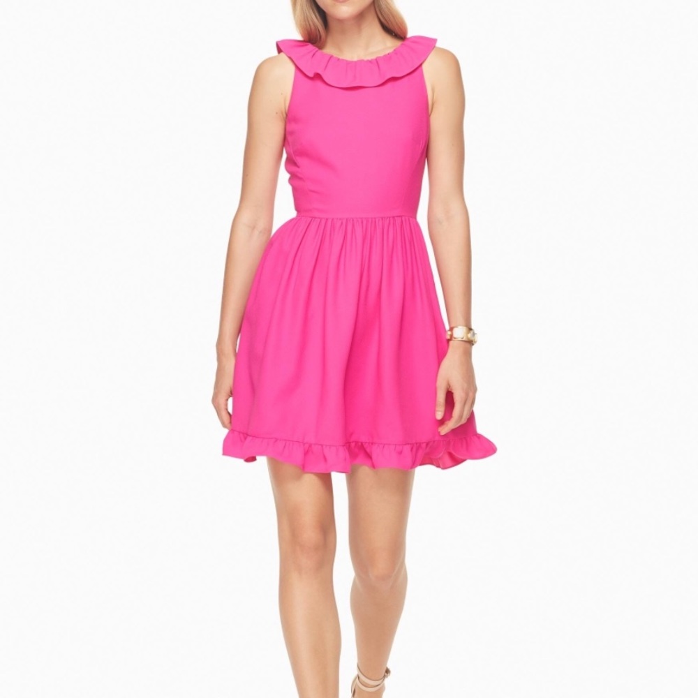 Kate Spade Pink Ruffle Low Back Dress